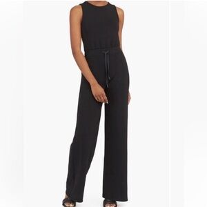 NEW Spanx Airessentials Sleeveless Wide Leg Jumpsuit Black Large